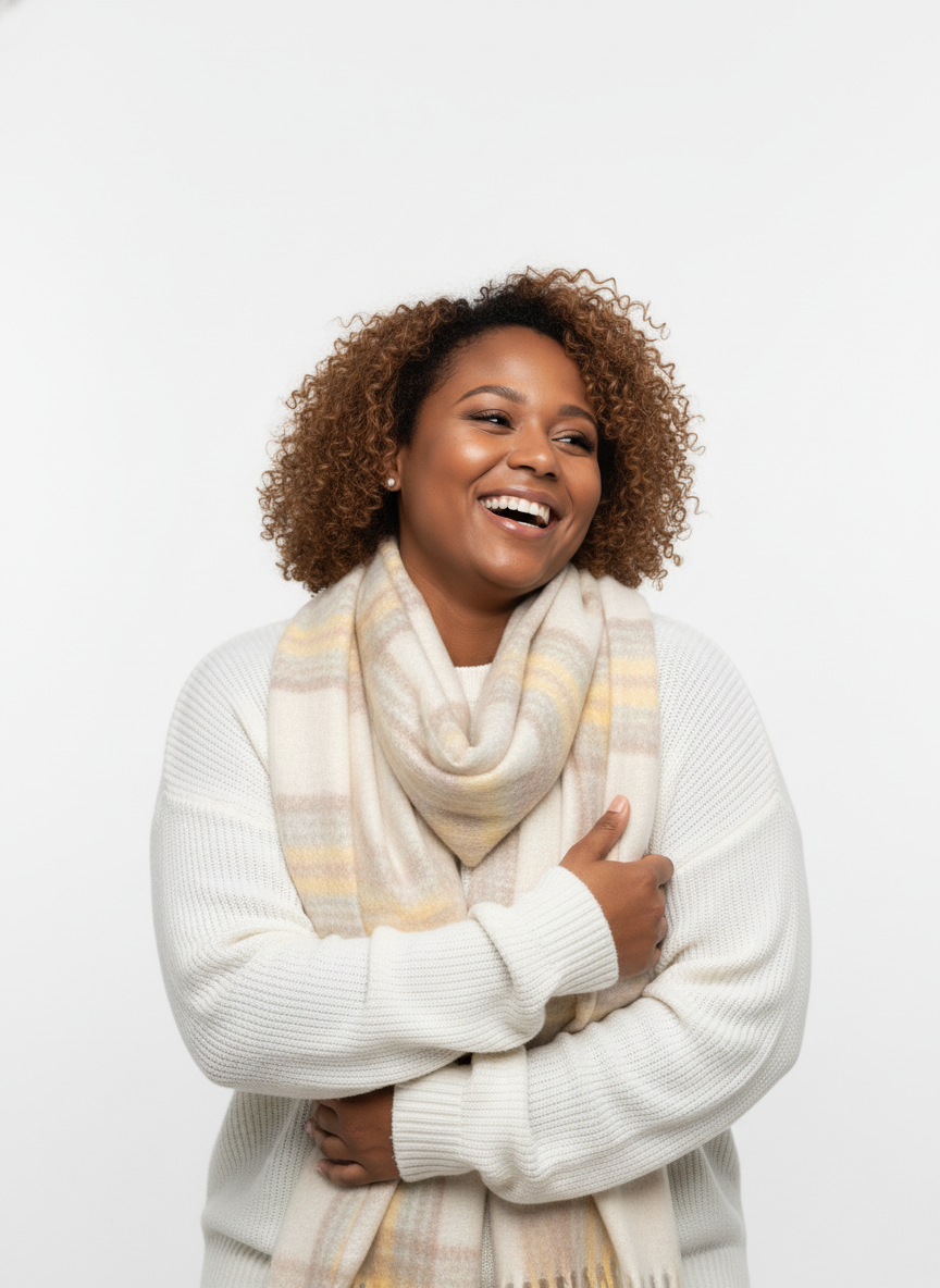 1pc Ladies' Autumn And Winter New Retro Maillard Scarf,